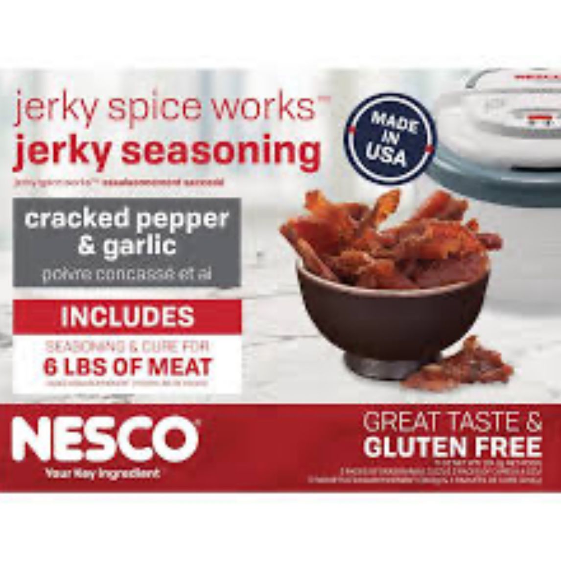 NESCO Cracked Pepper & Garlic Jerky Seasoning, 6 lb Yield