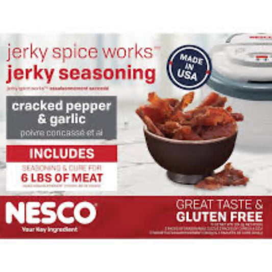 NESCO Cracked Pepper & Garlic Jerky Seasoning, 6 lb Yield