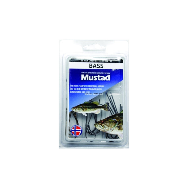 Mustad Bass Assortment Kit 35 Pieces High Carbon Steel Hooks