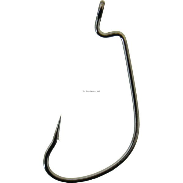 Gamakatsu G-Lock Worm Hook Size 3/0, Needle Point, Offset, Ringed Eye, NS Black 5Pk