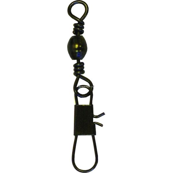 Eagle Claw Barrel Swivel Size 1/0 w/Interlock Snap, Black, 3Pk