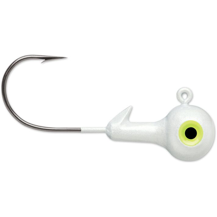 Eagle Claw Jig Ball Double Eye Hook 1/4oz, White 10Pk