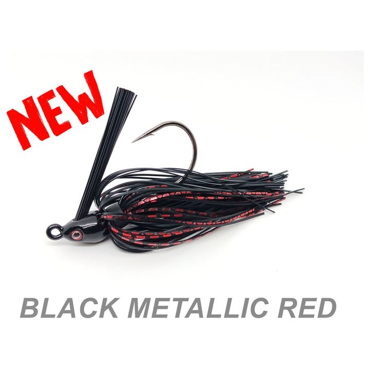 WOBD-Swim Jig 3/8oz Black Metallic Red