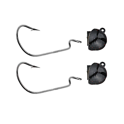 Freedom-Football Head Jigs 3/4oz, 2Pk Black Flash