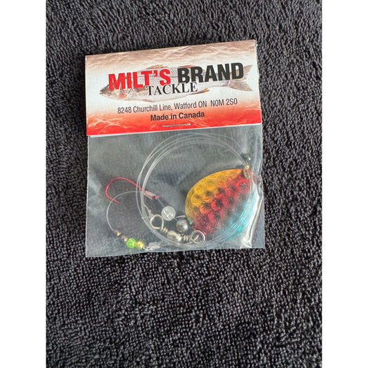 MILT`S Brand Tackle Single Spinner Worm Harness