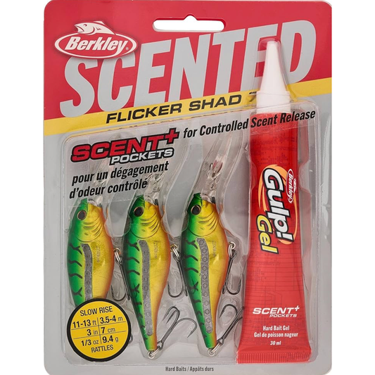Berkley Scented Flicker Shad Pro Pack 3-Piece | Bass Fishing Lure