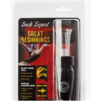Buck Expert Great Beginnings Black Duck Call Single Reed