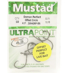 Mustad Demon Offset Circle Hook 1/0