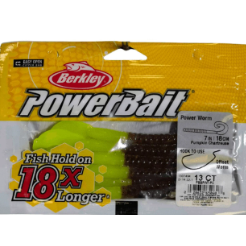 Berkley Powerbait Power Worm 7" Black Chartreuse
