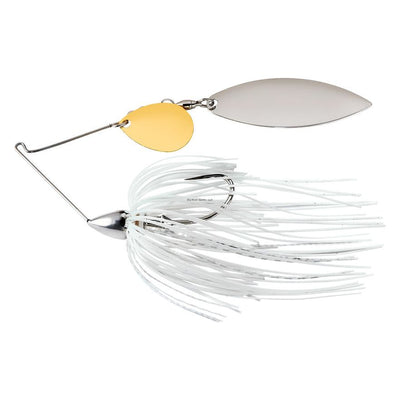 War Eagle Nickle Frame Tandem Willow Spinnerbait 3/8oz, White Silver