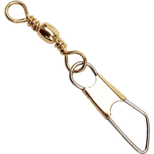 Eagle Claw Barrel Swivel Size 2/0 w/Safety Snap, Brass 2Pk