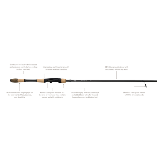 Fenwick Eagle 6'6" Casting, Med 2pc Fast tapper 8-17lb 24 Ton Graphite